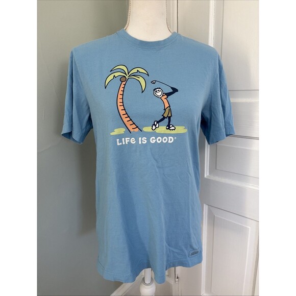 Life Is Good Tops - SOLD Life Is Good‎ Mens Tropical Golf Crusher-Lite Cotton T-Shirt Gray Small